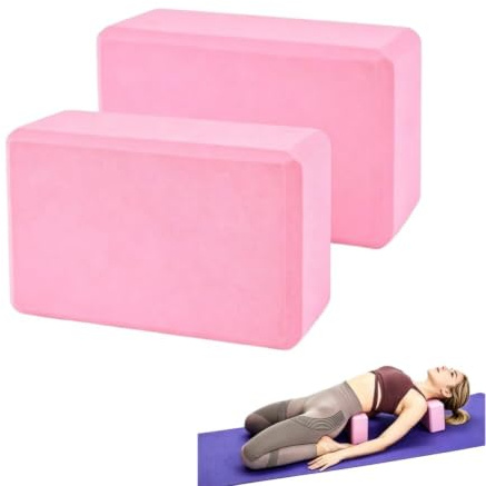 Blocco Yoga, Foam Yoga Blocks Set of 2, Mattoni Block in Schiuma Eva ad Alta densità, Blocks Antiscivolo, Mattoncini Robusti, per Training Esercizi Fitness Stretching e Meditazione