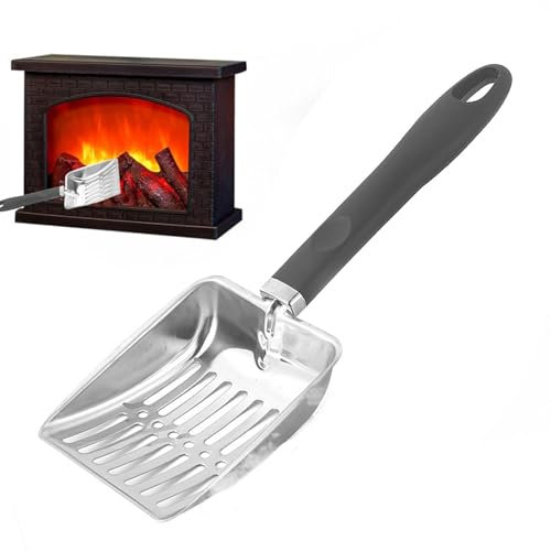 Pelle à Charbon en métal Noir pour Tamis à Cendres de cheminée | Pelle à Charbon en métal pour Tamis à Cendres de cheminée, Pelle à Charbon de Bois résistante à la Chaleur, Pelle à cheminée Creuse