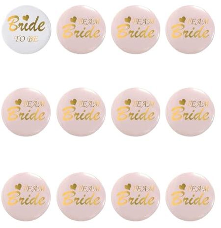 15Pcs Chapas Alfileres Despedida de Soltera, Accesorio Fiesta Despedida Soltera Boda Damas Honor Amigas Familia (Rosa)