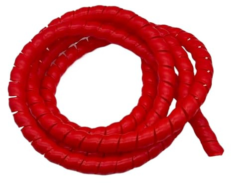 Styire Gaines de câble spiralées colorées de 1 mètre, diamètre 10 mm/14 mm, Tube d'enroulement retardateur for la Protection des Fils Gaine de Protection(Red,ID 10mm)
