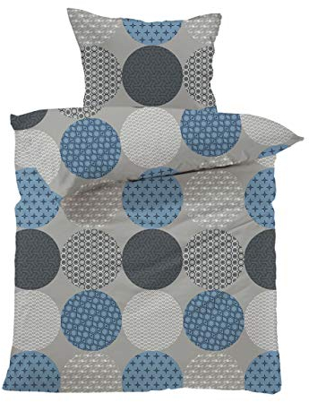 Lavea Bettwäsche Set 135 x 200 + 80 x 80, Hannes, 100% Baumwolle, 2-teilig mit Reißverschluss