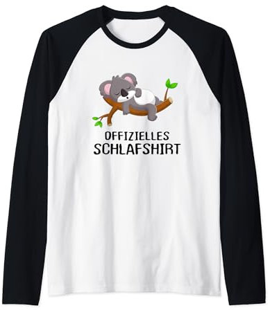 Offizielles Schlafshirt Schlafanzug Nachthemd Lustig Koala Raglan