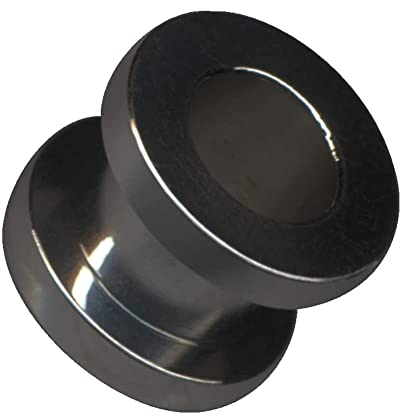 Generisch PIERCINGO® Flesh TUNNEL 4-25mm CHIRURGENSTAHL 316L EDELSTAHL Piercing Schmuck Ohr Plug Tube Stecker Schraub Gewinde Stahl Earplug (6mm, Schwarz)