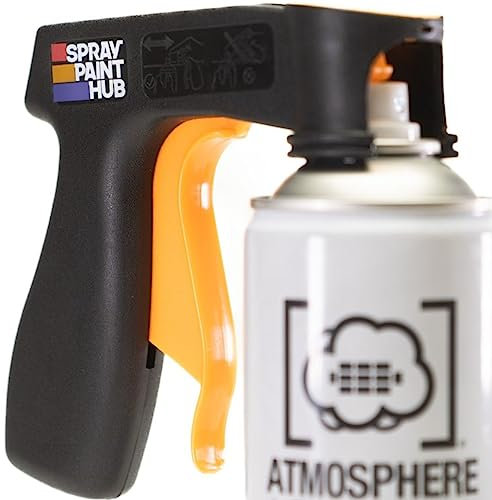 Spray Paint Pistol Grip - Turn any Aerosol Can into a Professional Spray Gun, For Painting Fences, Cars, Garden Furniture, Applying Adhesives, Lubricant & Oil Black Trigger Handle Universal Fit (1)