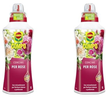 COMPO Concime per Rose, Per fioriture intense e crescita rigogliosa, 1 l (Confezione da 2)