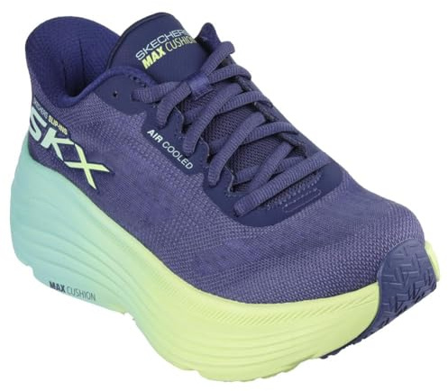 Skechers Max Kudde Endeavour Hallandale Hands Free Slip-ins, Damsneakers, Navy Textile Lime Trim, 36 EU