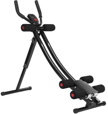 Banco de entrenamiento abdominal plegable: banco de pesas para entrenamiento de cuerpo entero, banco de abdominales con monitor LCD, hasta 200 kg de peso del usuario