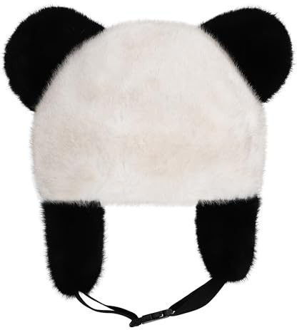TINAYAUE Gorro de invierno cálido para niños, gorro de felpa de panda, gorro de protección auditiva suave para niñas, gorro de esquí grueso, cómodo gorro de lana a prueba de viento para viajar,