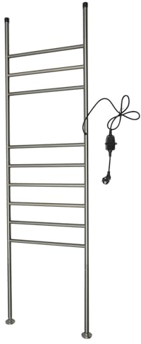 Calentador de toallas eléctrico de acero inoxidable de 150 W, con control táctil, toallero de pie con regulador de temperatura (45 ~ 70 ℃), toallero eléctrico con temporizador (1-24H) (gris oscuro)