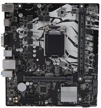 LGA 1200 Gaming Motherboard, DDR4 3200MHz Memory, M-ATX with VGA and HD Output Ports, PCI-E 4.0 Slots, for 11th 10th Gen Core, Celeron CPU, M.2 Ports