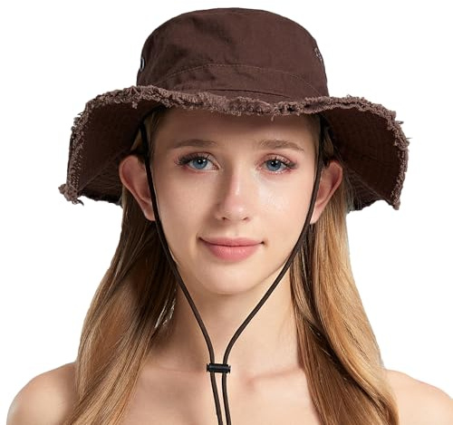 Gajaous Cappelli da Sole per Donne e Uomini, Cappello da Giardinaggio con Ampia Tesa, Cappello a Secchiello Pieghevole in Cotone Traspirante UPF 50+, Cappelli da Pesca Escursionismo Safari e Outdoor