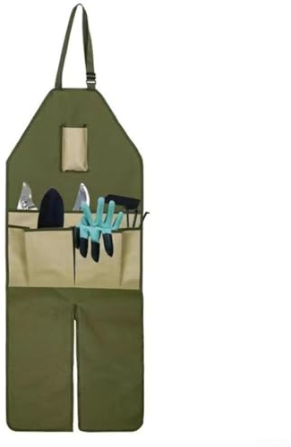 ZYWUOY Tablier de jardinage en tissu Oxford 600D avec protection des jambes longues et poches pratiques pour outils, Voir image, Colored pockets