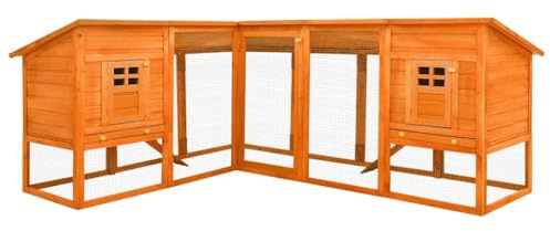 Mokuyary Kaninhage med frihjul, brun gran massivt trä, kaninstall med ramp, kaninbur för smådjursinhägnad, kaninhus, hönshus, marsvinstall för trädgård