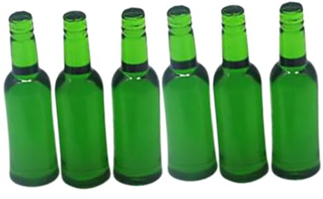 HEMOTON 6pezzi Bottiglie di Birra in Miniatura di Bottiglie di Birra in Miniatura Realistiche per Case delle Bambole Decorazioni Fai da Te e Oggetti di Scena per Foto