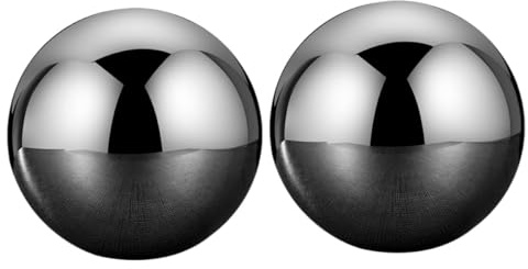 Beavorty Piedras de Hielo de Metal Reutilizables para Whisky y Vino Tinto, 55 MM, Acero Inoxidable, Paquete de 2, Ideales para Mantener la Temperatura en Celebraciones