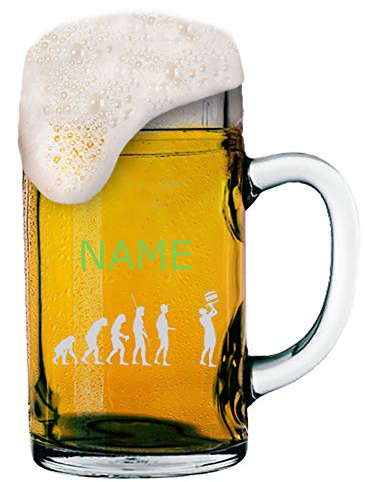 Meinglas - Boccale da Birra con Logo e Nome della Vostra Scelta, 1 l Evolution