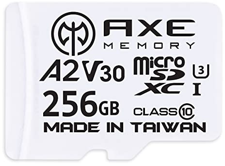 AXE MEMORY 256GB Micro SD Card 4K Ultra HD Video Premium Speed MicroSDXC Up To 100MB/S A2 V30 UHS-I U3