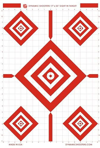 Dynamic Shooters Made in USA Sight in Paper Shooting Range Targets- (17x25 Inch 50 Sheets) for Firearms, Guns, Rifle, Pistol, BB Guns, Airsoft, Pellet Gun, Air Rifle