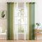 MIULEE 2er Set Voile Vorhang Zweifarbiger Vorhang mit Ösen Transparente Gardine Ösenschal Fensterschal Lichtdurchlässig für Schlafzimmer, 140x260cm, Olivergrün