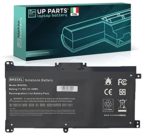 UP PARTS Batteria Compatibile con HP BK03XL 916811-855 42Wh per Laptop Notebook Pavilion X360 14-BA000 Series per Spare Parts HP 916366-421 916366-541 TPN-W125 HSTNN-LB7S HSTNN-UB7G (11,55V 3650mAh)