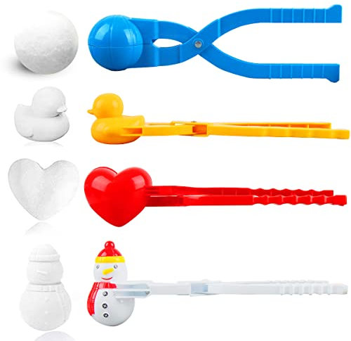 Schneeball Clip, Taozoey 4 Stück Schneeball Maker, Schneeball Zange, Schneeball Former, Schneeball Werkzeug Clip, Sandball Schneeball Clip für Kinder Jungen Mädchen im Freien Spielen Schnee