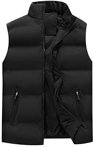 Gilet Imbottito Invernale Uomo - Giubbotto Smanicato Trapuntato Puffer Casual Con Cerniera - Giacca Senza Maniche Oversize Taglie Forti - Nero 7XL
