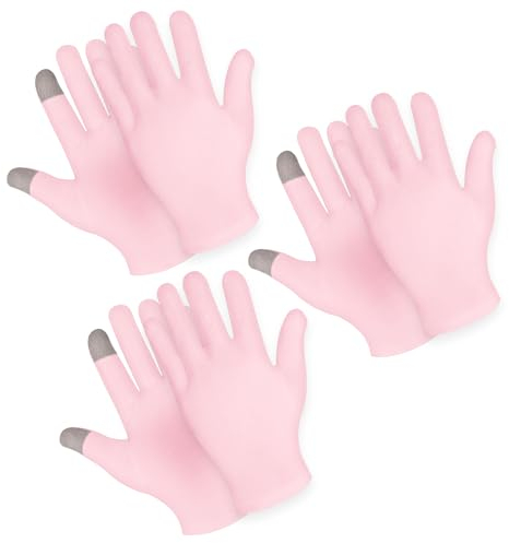 Sibba 3 Paar Feuchtigkeitsspendende Handschuhe Für Die Nacht Touchscreen Handschuhe Weiße Baumwollhandschuhe Für Trockene Hände Ekzeme Handspa Behandlungshandschuhe Für Die Reparatur Rauer
