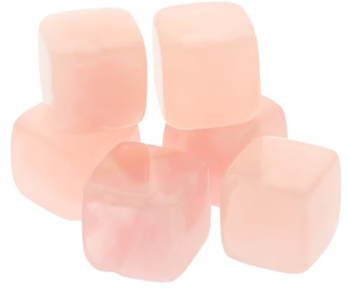 Healeved 6 StüCk Wiederverwendbare Whiskey Steine Aus Rosenquarz 0.8 Zoll KüHlsteine FüR GeträNke Whiskey Und Cocktails Elegantes Geschenkset FüR Damen