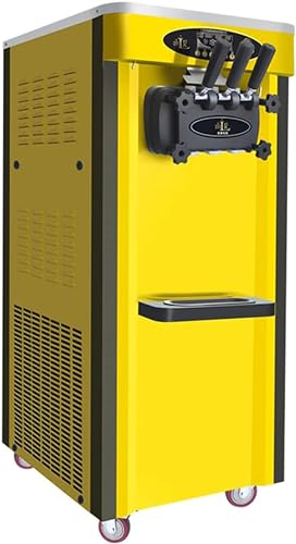 QHYEERRT Macchina per Gelato Soft Commerciale da 1800 W, Macchina per Servire Soft A 3 Gusti, da 25 A 32 Litri All'ora, Macchina per Gelato in Acciaio Inossidabile con Pulizia Automatica,002