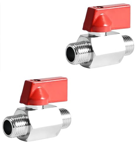 Vanne 1/2, Robinets À Boisseau Sphérique 1/2, 2 Pièces Mini Robinet À Boisseau Sphérique En Cuivre À Filetage Mâle 1/2, Mini Vanne Arret, Mini Vanne À Boisseau Sphérique, Robinet D'arrêt 1/2”