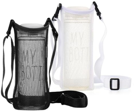 GXGM 2 Piezas Bolsa para botellas de agua con correa para el hombro, portabotellas de mochila, portabotellas con correa para el hombro, bolsa para botellas de agua deportivas