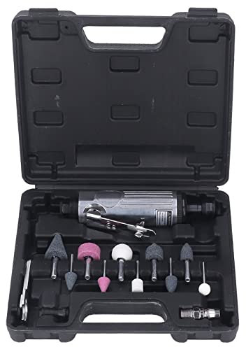 Jerliflyer 1 4in Air Die Grinder Kit Portable Pneumatic Poleringsslipmaskin, rakt handtag, 22000 rpm Pneumatiskt slipverktyg