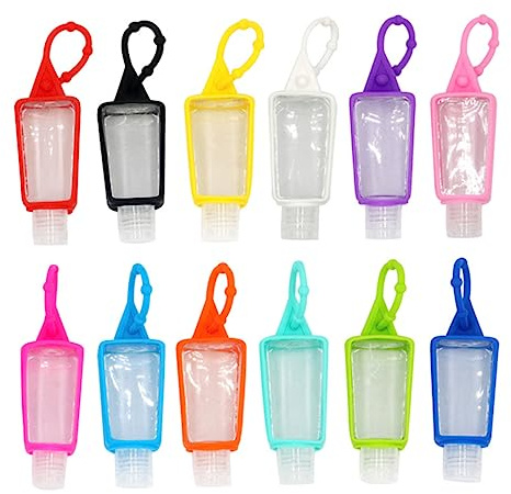 WRITWAA 20pcs 30ml Perfume Bottle Protective Silicone Cover Case with Double-sided Hollow Design Pet Bottles for Travel and Daily Use