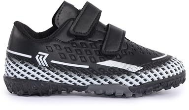 Kids Football Boots Boys & Girls – Astro Turf Trainers, Lightweight & Breathable Sports Shoes for Children, Infants & Juniors (White, Junior 11)