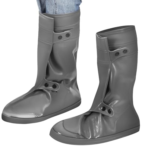 DECOMELODY Cubrezapatos Impermeables XL para Lluvia Cubiertas de PVC Antideslizantes y Resistentes al Desgaste Protección Reutilizable para Zapatillas Talla para Exteriores y Trabajo