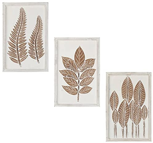 INLIFE Panneaux muraux sculptés à la Main 3 pcs MDF 40x60x1,5 cm