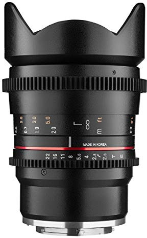 Samyang MF 16mm T2.6 Video DSLR Sony E - manuelles Video Objektiv mit 16mm Festbrennweite für Vollformat oder APS-C Kameras mit Sony E-Mount, ideal für Architektur und Landschaften