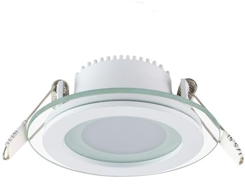 Vetrineinrete® Pannello led slim incasso bordo in vetro tondo 6 9 12 18 24 watt luce calda 3000k (12) P59