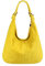 OBC Made in Italy Damen XXL Ledertasche Leder Wildleder Shopper Tasche Schultertasche Umhängetasche Hobo-Bag Beuteltasche (Hellgelb)