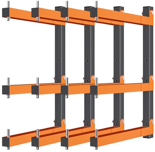 Acools Scaffale per legname, scaffale sopraelevato per garage, supporto da parete resistente, 2 scaffali in legno per organizzare e riporre negozi, organizer da parete in garage (confezione da 4)