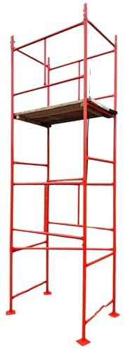 HILL TOP FABRICATIONS CO (1998) LTD - Scaffolding Tower with Scaffolding Boards 4.2 Meters (14') Working Height 4x2'6 Base Size. Steel & Polyester Powder Coated (PPC) High Quality Durable Finish.