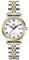 SK Classic Business Women Watches with Stainless Steel Band and Genuine Leather Elegant Ladies Calendar Watch (Silver-Gold)