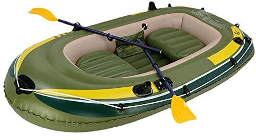 EVXOIJMS Aufblasbares Kajak, verdicktes DREI-Personen-Schlauchboot, aufblasbares Gummiboot mit Paddel, geeignet zum Angeln, Rafting, touristisches Kajakfahren