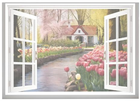Fliegengitter für Fenster Insektenschutz und Mückenschutz inkl. Klebestreifen, ohne Bohren Weiß/70x170cm