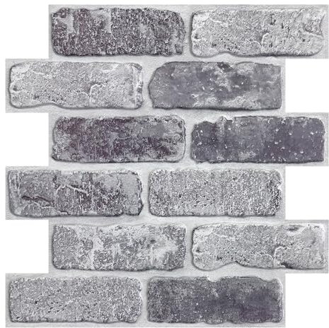 Commomy 10 Stück 3D Wandpaneele Selbstklebend Steinoptik, 30 x 30 cm, PVC Backstein 3D Tapete Steinoptik Steintapete Wasserdicht Selbstklebende Wandverkleidung für Wohnzimmer Schlafzimmer