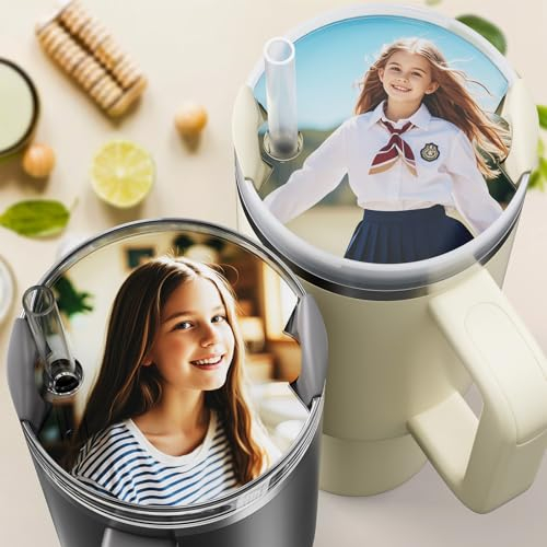 Personalized Stanl-y Name Plate 40/30/20oz - Stanl-y Name Tag with Custom Photo, Stanl-y Cup Accessories, Gift Ideas for Teenage Girls (Photo, 40 oz)