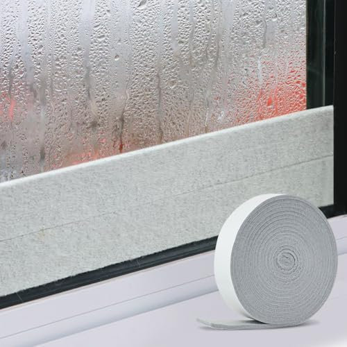 FuKuEn Window Anti-Condensation Strips Absorbent Strips for Windows Moisture Absorbing Tape Grey Drip Strips for Window Sills 3cm*4m