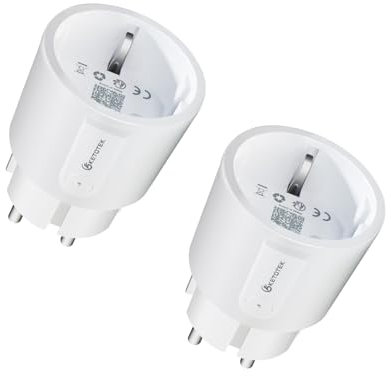 KETOTEK WLAN Steckdose Alexa mit Strommessung, Mini Smart Steckdosen mit Zeitschaltuhr kompatibel mit Alexa und Google Assistant, 2 Stück