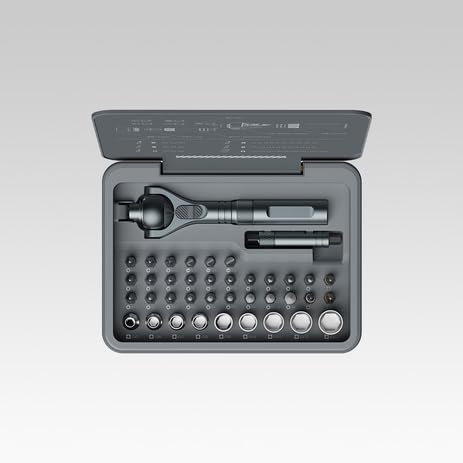 ATuMan RS2 40 en 1 Juego Destornilladores, Juego de Destornillador Carraca Magnéticas con S2 Puntas y CRV Vaso Set de Destornilladores Magneticos Carraca 1/4 para Casa/Bricolaje/Reparación