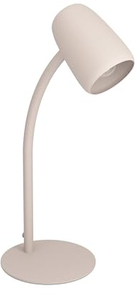 EGLO Carlo Bordslampa, sänglampa med flexibel arm, för skrivbord | lampa av sandfärgad metall, E14-sockel